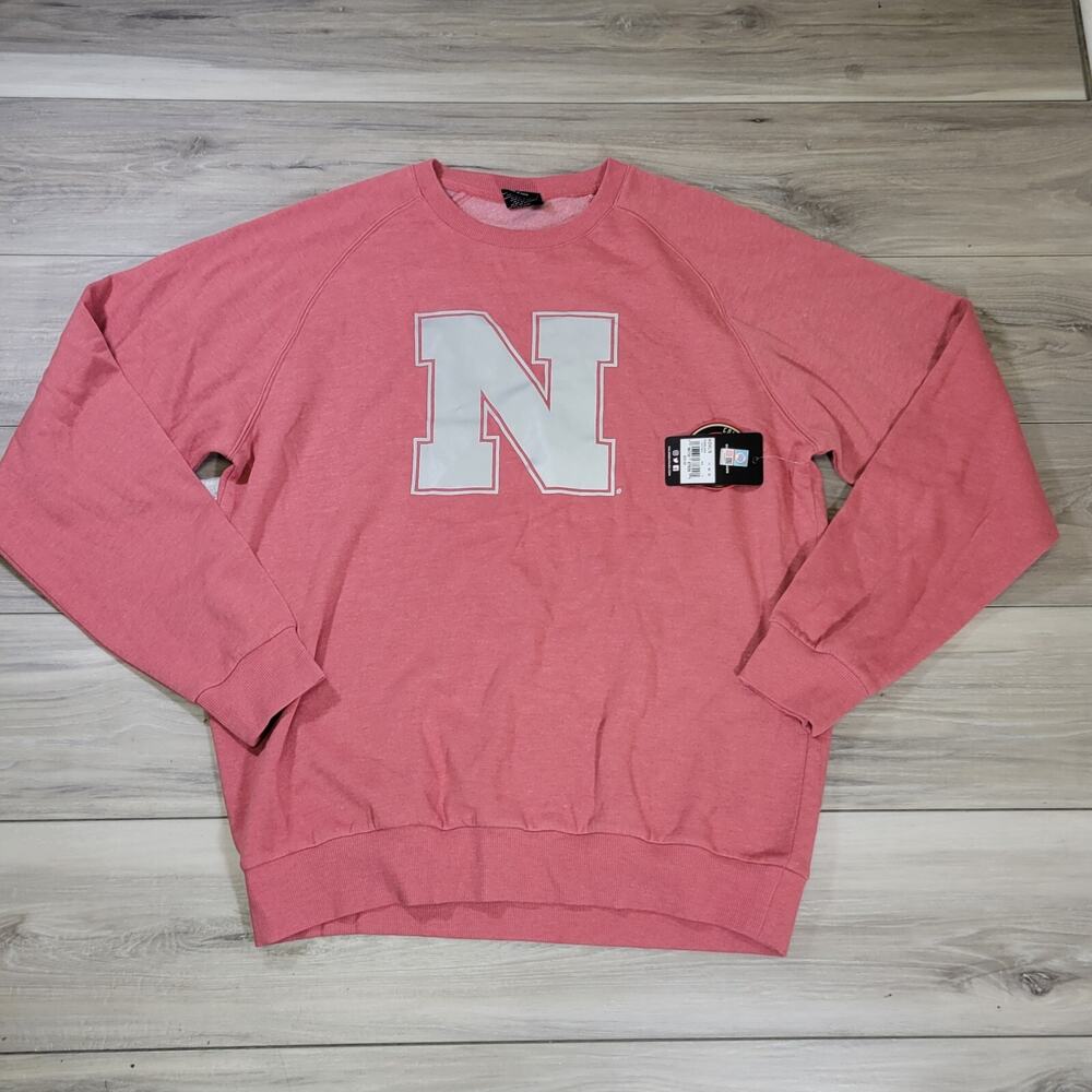 Nebraska Huskers Sweatshirt Men's Large Red Sportwear Fleece Colosseum New